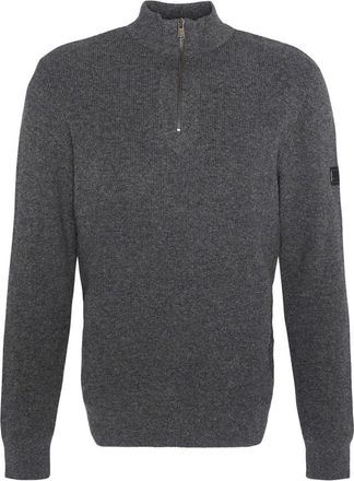 Barbour Moderne Rits Trui Houtskool Marl - Heren - Coltruien - Grijs - XL - Katoen - Truien & Vesten