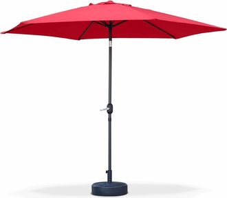 Sweeek Parasol, sombrilla central, redondo, rojo, 300cm