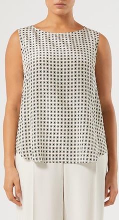 Marina Rinaldi Fauna Silk Shell in Ivory at Nordstrom, Size 14W