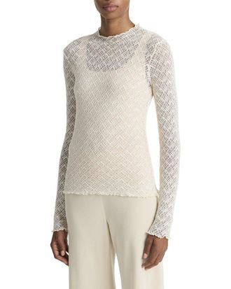 Vince Lace Mock Neck Top