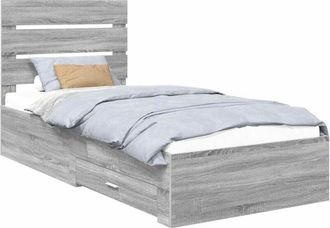 vidaXL Estructura De Cama Gris Sonoma 90 X 190 Cm Madera De Ingenier&iacute;a Vidaxl