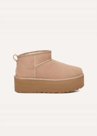 UGG Womens Classic Ultra Mini Platform Boots In Sand