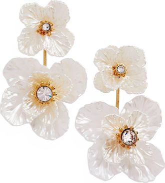 Alex and Ani New York Botanical Garden 2-in-1 Poppy Statement Earrings in White at Nordstrom