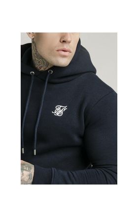 Siksilk Sudadera con capucha ajustada de muscle fit en azul marino para hombre SikSilk XS