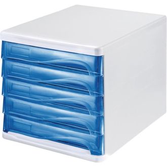 Helit Helit Cajonera 5 Cajones Blanco / Azul Transparente - H61294-30