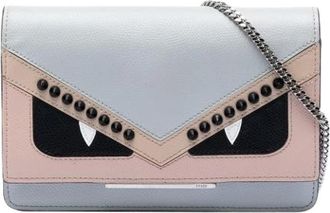 Fendi Pre-owned Cross Body Bags, female, Blue, Size: ONE SIZE Pre-owned Wallet on Chain