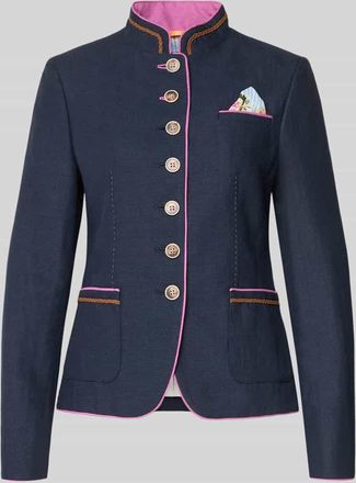 White Label Slim Fit Blazer aus Leinen-Baumwoll-Mix in Marine, Gr&ouml;&szlig;e 34