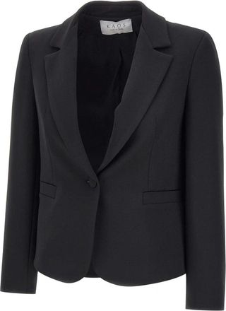Kaos Crepe Blazer - Dames - Blazers - Zwart - L - Leer - Jassen