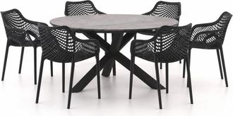 Forza Furniture Forza Ripi/Fidenza &oslash;149cm dining tuinset 7-delig stapelbaar