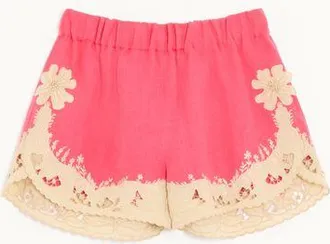 Valentino Embroidered Couture Linen Shorts Wo