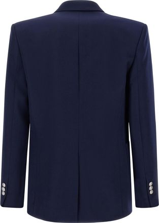 Balmain Mens Blue Virgin Wool Blazer Clothing