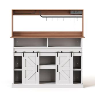 Urban Meuble Aparador de cocina con estante de barra y almacenamiento, blanco