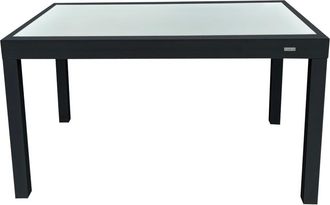 Pondecor Interiorismo Mesa jard&iacute;n ext torrevieja rectang alum gris antracita-cristal transl&uacute;