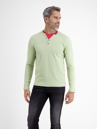 Lerros Sweatshirt LERROS Langarmserafino mit Logostitching, Herren, Gr. S, gr&uuml;n (silber pine), 97% Baumwolle, 3% Elasthan, Sweatshirts Sweatshirt