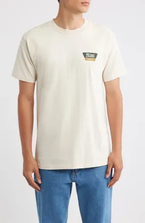 Brixton Linwood Logo Graphic T-Shirt in Cream/dark Green/metal Bronze at Nordstrom, Size Xx-Large