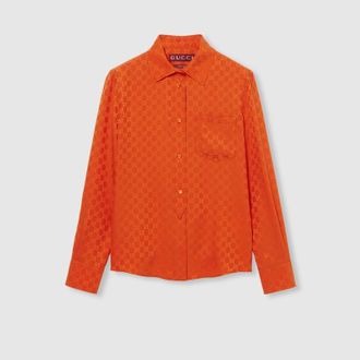 Gucci GG Silk Jacquard Shirt, Orange, Ready-to-wear