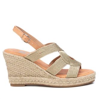 Xti Womens Jute Wedge Sandals In Gold