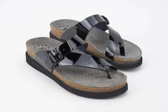 Mephisto Womens Mephisto Helen H017- Sandals Black Leather Slip-On Slide VER1212