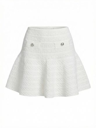 Self Portrait Pointelle Knit Mini Skirt