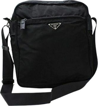 Prada Vintage, unisex, Zwart, ONE Size, Nylon, Pre-owned Vintage Nylon Shoulder Bag
