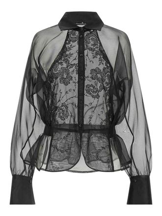 Ermanno Scervino Black Silk And Lace Shirt