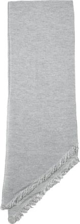 PESERICO Grey Virgin Wool-Blend Fringed Scarf