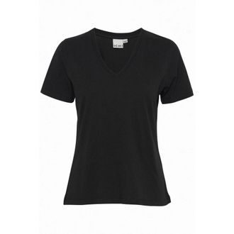 Ichi Camiseta negra con cuello en V estilo - Tops - Mujer - Negro - 2XL
