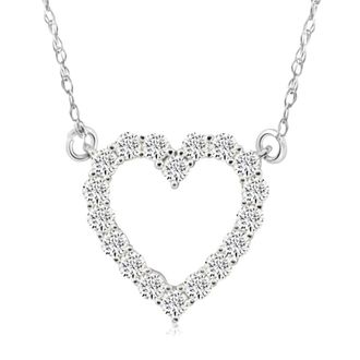 Pompeii3 1/2Ct Heart Diamond Pendant in 10k White or Yellow Gold