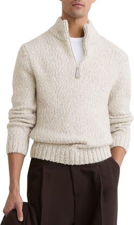 Reiss Seb Marled Quarter Zip Sweater in Grey Marl at Nordstrom, Size X-Large