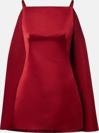 Givenchy Sliced caped silk duchess satin minidress