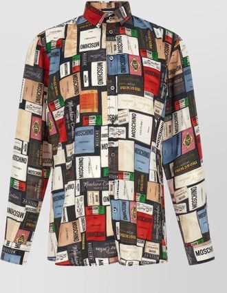 Moschino silk printed long-sleeve shirt