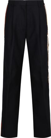 Dries Van Noten Black Straight Flat Front Pants