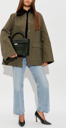 Toteme Jacket With A Corduroy Collar, Womens, Green