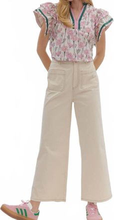 Entro Chelsea High-Waist Pant In Ecru