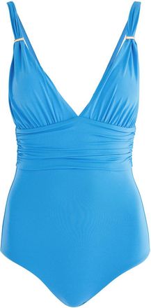 Melissa Odabash Panarea Plunge V-neck Swimsuit - Blue - 48 (UK16 / XL)