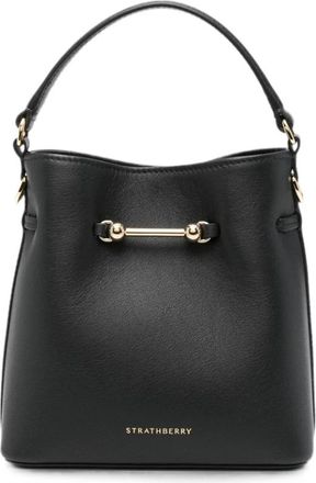 Strathberry Corda Bucket Mini - Dames - Schoudertassen - Zwart - ONE Size - Leer - Tassen
