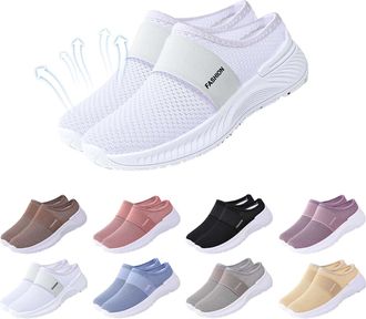 Generic Backless Trainers Womens UK Air Cushion Slip On Walking Shoes Arch Support Orthopedic Diabetic Slippers Ladies Summer Cloud-Soft Outdoor Clogs Casual 