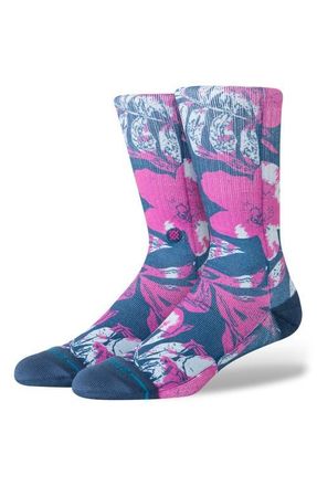 Stance Lihue Crew Socks in Fuchsia at Nordstrom, Size Large