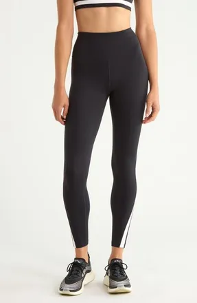 SPLITS59 Miles Rigor Medium Impact Sports Bra in Black/white at Nordstrom, Size X-Small