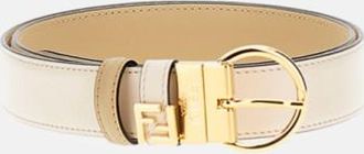 Fendi White Classic Solid Belt
