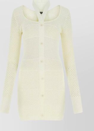 Andreadamo stretch viscose blend dress with collar detail