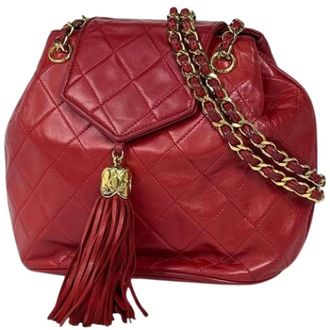 Chanel Pre-owned Backpacks, female, Red, Size: ONE SIZE Pre-owned Vintage Shoulder Bag