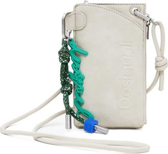 Desigual Faux Leather Crossbody Wallet in Light Gray at Nordstrom