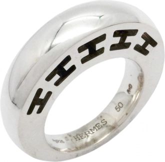 Herm&egrave;s Silver 925 Band Ring (Pre-Owned)