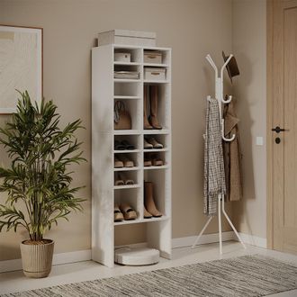 Vicco Conjunto De Armarios Para Zapatos Lysander, Blanco, 53 X 99 Cm 2 Partes, Vicco