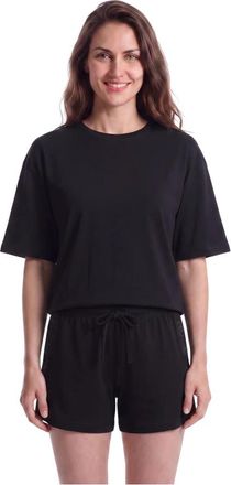 HUGO BOSS Mesh Logo Short-Set - Dames - Pyjama - Zwart - L - Katoen - Nachtkleding