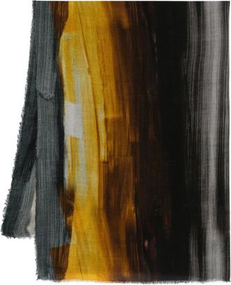 Faliero Sarti Foulard in seta con stampa vernice - Marrone