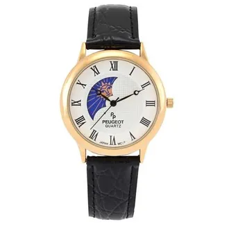 Peugeot Vintage Left Window Sun Moon Leather Watch- 38MM in Black at Nordstrom