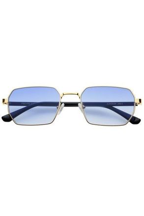 Freyrs Eyewear Superior Rectangular Unisex Sunglasses in Gold /Blue at Nordstrom
