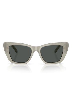 Tory Burch 52mm Cat Eye Sunglasses in Milky Grey Green /Dark Grey at Nordstrom